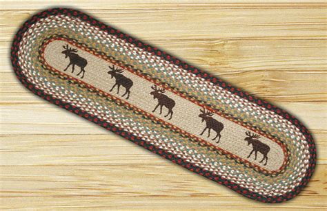 Oval Patch Moose Braided Runner Earth Rug®