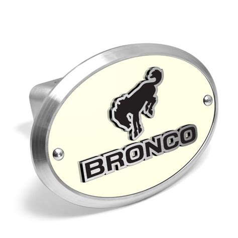 Ford Bronco 3d Logo Night Glow Luminescent Oval Billet Aluminum 2 Inch Tow Hitch Cover Car