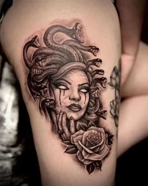 Discover More Than 81 Feminine Medusa Thigh Tattoo In Cdgdbentre