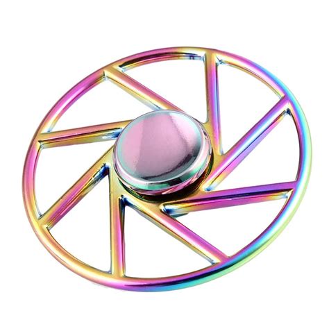 Colorful Round Rainbow Wheel Edc Fidget Spinner Metal Hand Spinner For