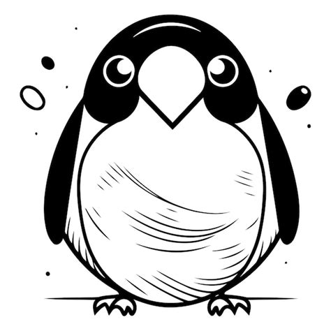 Pinguim De Desenho Animado Bonito Ilustra O Vetorial Isolada Em Fundo