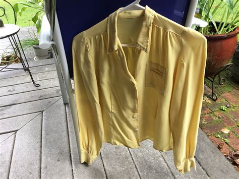 S Cotton Rayon Shirt Yellow Rayon Shirt With Shell Etsy Rayon