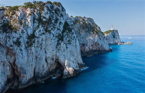 Premium Photo South Cape Of Lefkas Island And Lighthouse Lefkada