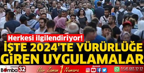 2024 te yürürlüğe giren uygulamalar