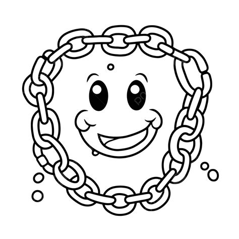 Chain Linking A Faces Coloring Page Outline Sketch Drawing Vector