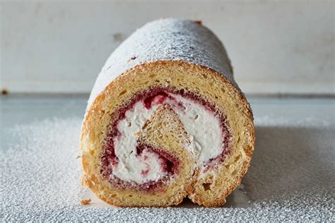 Raspberry And Cream Roulade Recipe With Video