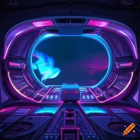 Retro Synth Wave Spaceship Interior On Craiyon