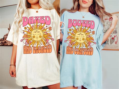 Hippie Bachelorette Party Shirts Dazed And Engaged Groovy Bachelorette Shirts Boozed And