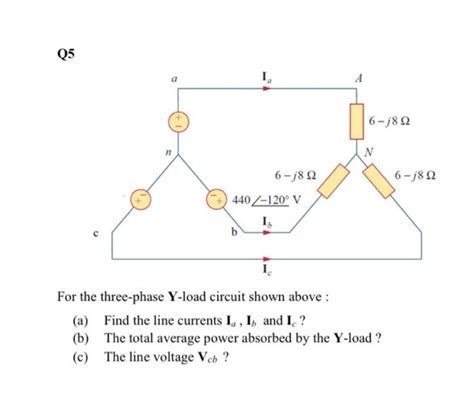 Solved For The Three Phase Y Load Circuit Shown Above A Chegg