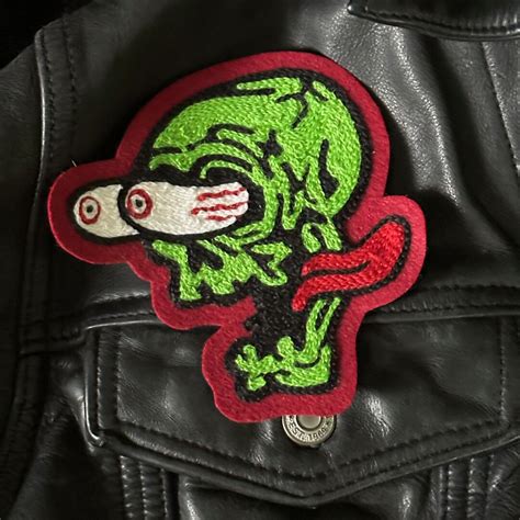 Hot Rod Weirdo Skull Chainstitch Embroidery Patch Etsy