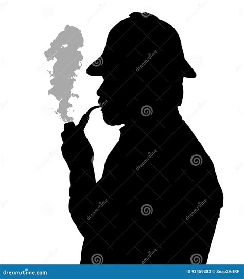 Silhouette De Tuyau De Tabagisme Barbu D Homme Avec Le Thinkin De