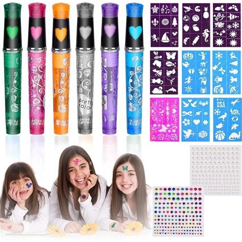 Tatouages Temporaires Colmanda Stylos Tatouage Enfant Paillettes