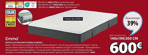 Promo Matelas à Ressorts Emma Hybride chez JYSK iCatalogue fr