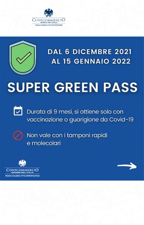 Super Green Pass Le Novità Dal 6 Dicembre Confcommercio Reggio Calabria