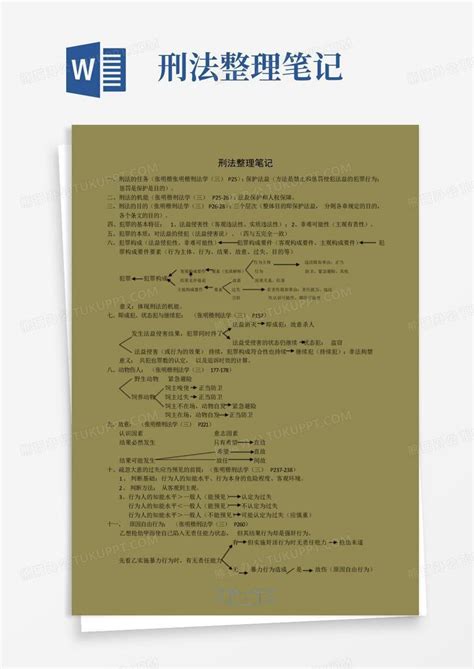 刑法整理笔记word模板下载编号qvrrnamb熊猫办公