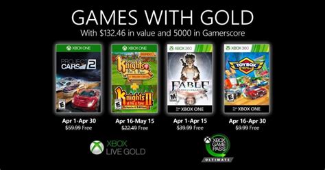 GwG Games with Gold Jogos Grátis Abril de 2020 na Xbox Live