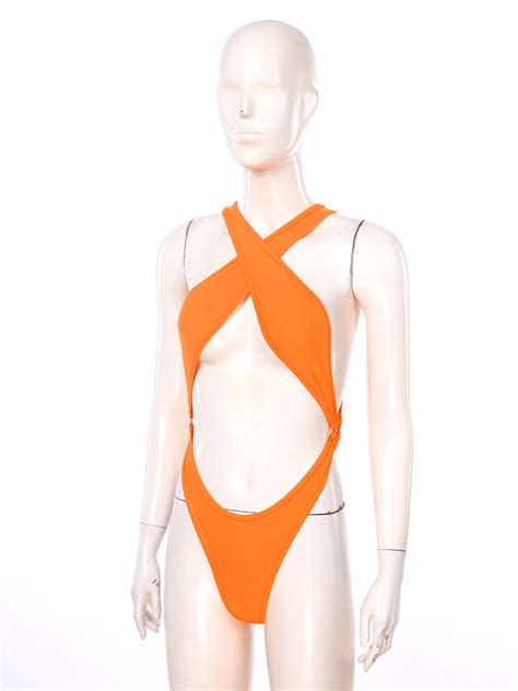 High Cut Sexy One Piece Bikini Thong Swimsuit Monokini Swimwear Leotard Bodysuit Ebay