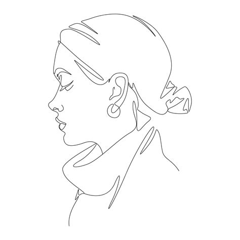 Premium Vector Woman Face One Line Art Illustration