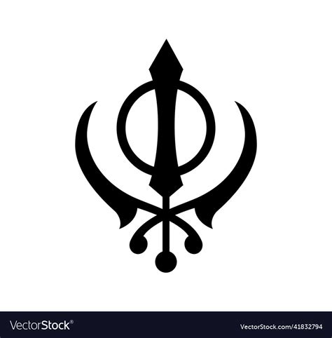 Sikhism symbol icon religion logo Royalty Free Vector Image