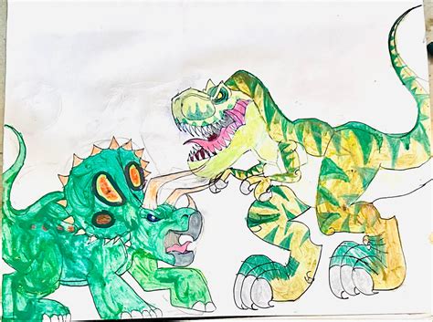 T-Rex Vs Triceratops by masonmdaythetrex on DeviantArt