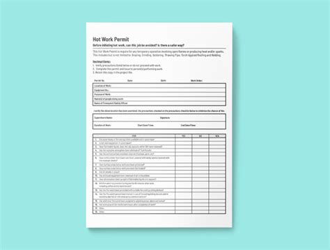 Hot Work Permit Form UBIX