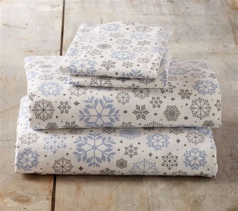 Buy Home Fashion Designs Flannel Sheets Queen Winter Bed Sheets Flannel Sheet Set Snowflakes ...