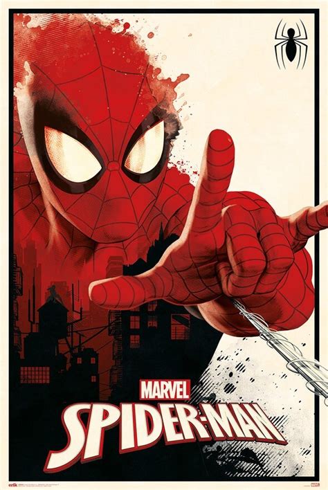 Poster Quadro Marvel Spider Man Poster Sul Muro 31 Gratis