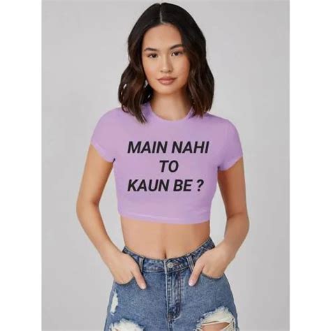 Buy TRENDY RABBIT 180 GSM WITH BIO WASH 100 COTTON CROP TOP XL Online