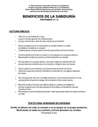 0620 Beneficios De La Sabiduria PDF Descarga Gratuita