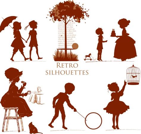 Silhouettes Of Beautiful Pin Up Girls 1950s Style Vector Image