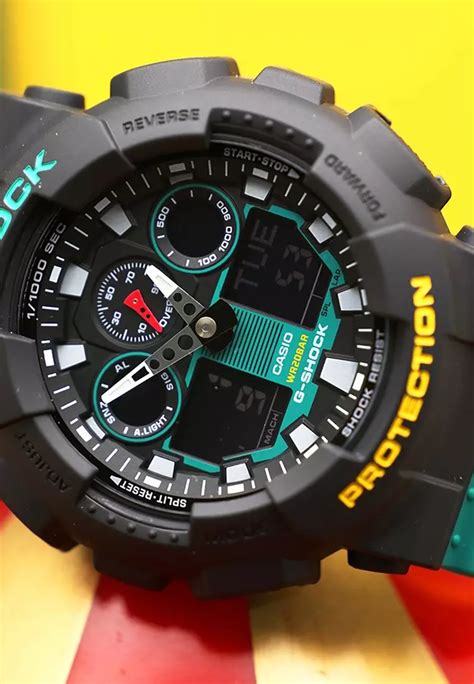 線上選購 G Shock Casio G Shock Mens Analog Digital Sport Watch Ga 100mt 1a3dr Green Resin Strap