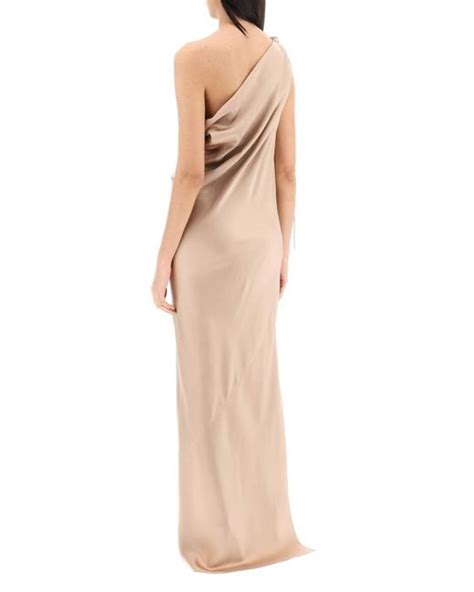 Max Mara Silk Satin Opera Dress In Natural Lyst