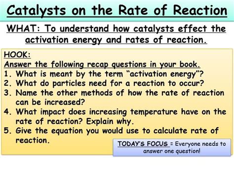 Catalysts On The Rate Of Reaction Ks4 Aqa Chemistry Teaching Resources