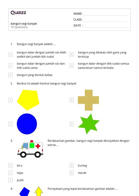 50 Lembar Kerja Bentuk Datar Untuk Kelas 4 Di Quizizz Gratis And Dapat Dicetak