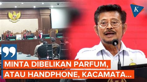 SYL Minta Dibelikan HP Parfum Hingga Pin Emas Ke Pegawai Kementan