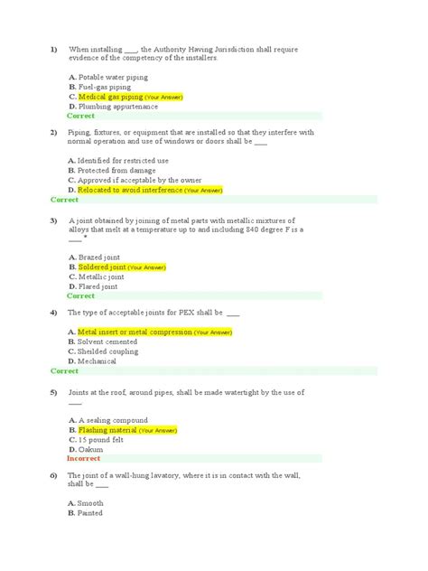 Proprofs Quiz Compiled | PDF | Plumbing | Sanitary Sewer