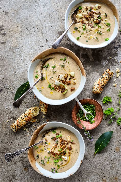 Creamy Roasted Cauliflower And Almond Soup A Vegan Recipe Food To Glow