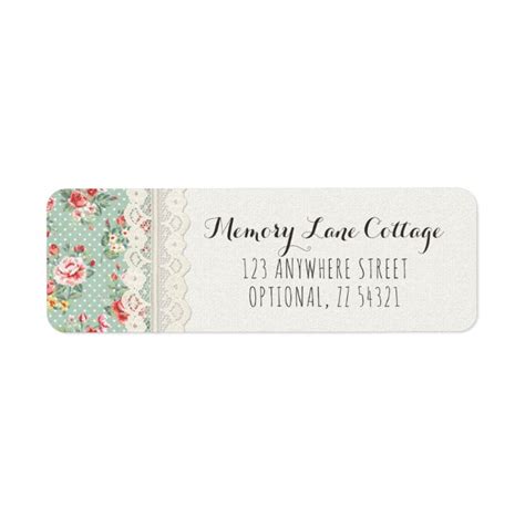 Shabby Chic Roses Lace And Burlap Return Address Label