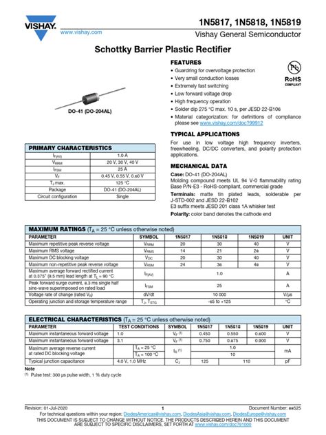 1n5817 Pdf Rectifier Capacitor