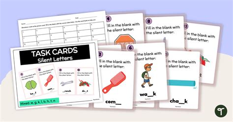 Silent Letters Task Cards Teach Starter