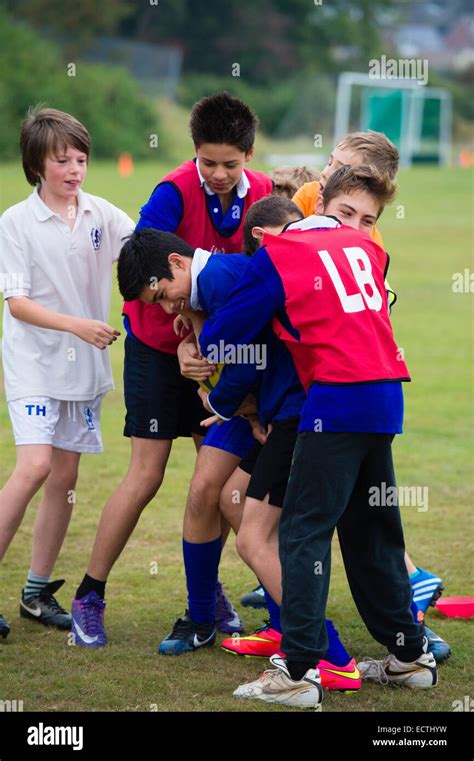 Secondary school PE - physical education Wales UK: games lesson - young ...