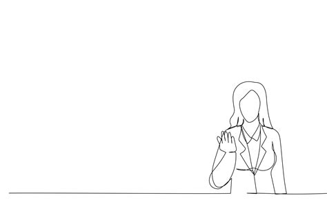 Ilustraci N De Una Mujer De Negocios Latina Invitando A Alguien Estilo De Arte De Una L Nea