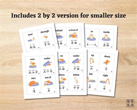 Simplified Chinese Prepositions Of Place Flashcards Bilingual Mandarin