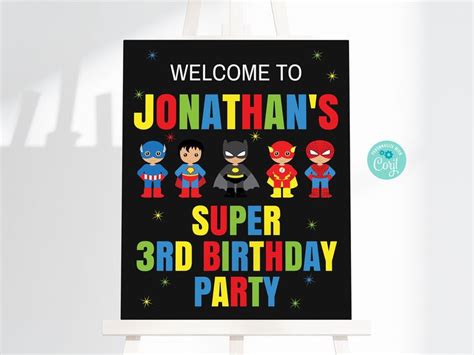 Editable Printable Superheroes Welcome Sign Superhero Printable