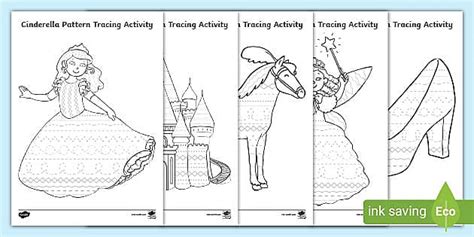 Cinderella Pattern Tracing Activity Profesor Hizo Twinkl