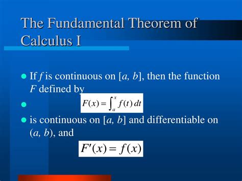 Ppt The Fundamental Theorem Of The Calculus Powerpoint Presentation