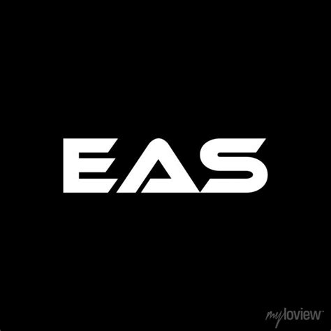Eas letter logo design with black background in illustrator, • wall ...
