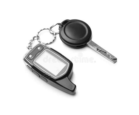 Modern Car Key with Remote Control Isolated on White Stock Photo - Image of object, remote ...