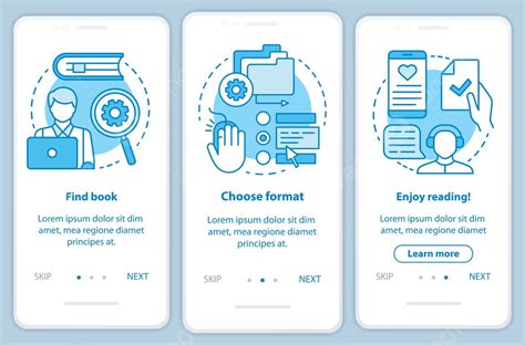 Mobile App Onboarding For Elibrary Service With Walkthrough Steps And