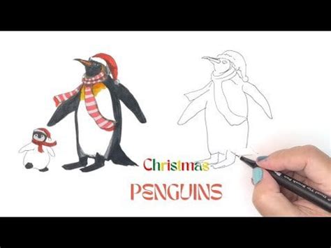 how to draw Penguin REALISTIC | Step by Step Tutorial | Christmas : r ...